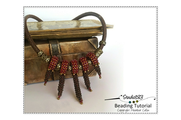 CRAW Beading Pattern Cubic Right Angle Weave Necklace Tutorial CACTUS DROPS