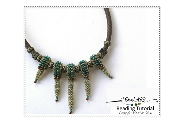 CRAW Beading Pattern Cubic Right Angle Weave Necklace Tutorial CACTUS DROPS