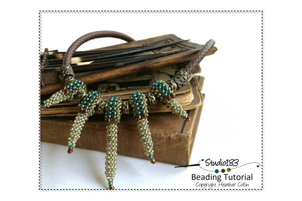 CRAW Beading Pattern Cubic Right Angle Weave Necklace Tutorial CACTUS DROPS