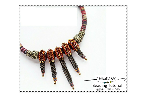 CRAW Beading Pattern Cubic Right Angle Weave Necklace Tutorial CACTUS DROPS