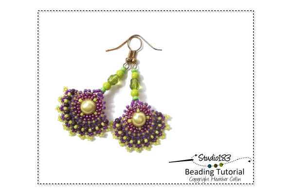 Fan Shaped Earrings Beading Tutorial by Heather Collin