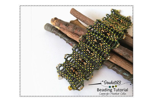 Beading Pattern, RAW Open Work Cuff Tutorial