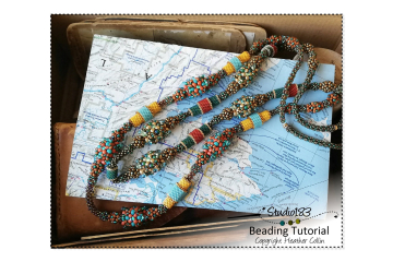Beading Pattern, Double Cubic Right Angle Weave, Long Rope Necklace, Beading Tutorial / BUMPY RIDE Beading Pattern,