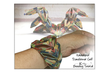 Beading Patterns, Tutorials, Geometric Peyote Stitch Creature Cuff - KALEIDOPOD