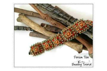 Beaded Square 3d Tile Bracelet, Right Angle Weave Tiles Beading Pattern, Bracelet Pattern, Beading Tutorial - PERSIANTILES