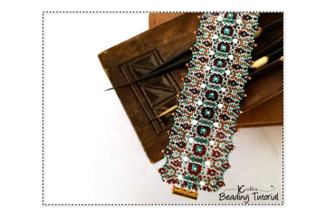 ZIg-Zag Geometric Edge Peyote Stitch Beaded Cuff, Peyote Cuff with Width Options, Beading Patterns, Bead Cuff Pattern, Beading Tutorial - GATEWAY