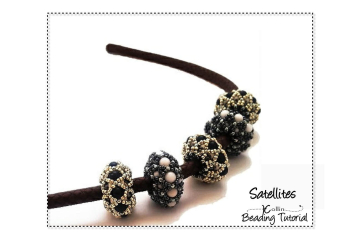 Beaded Doughnut Spacers Beading Pattern, Beaded Bead Patterns, RAW Beading Patterns, Beading Tutorial - SATELLITES