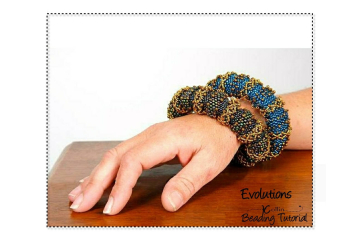Chunky African Bangle Beading Pattern,  Hollow Core Ethnic Jewellery, Tubular Peyote Stitch Beading Tutorial - EVOLUTION