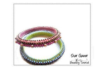 Skinny Bangle Beading Patterns, Tutorials, Right Angle Weave Bangle Patterns - STAR GAZER