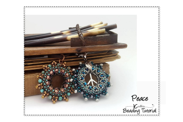 Beading Patterns, Tutorials,  Circular Frame Beaded Pendant - PEACE
