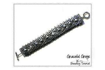 Beading Patterns, Tutorials, Ladder Stitch/RAW Bracelet - GRACEFUL GREYS