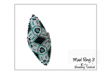 Beading Patterns, Tutorials,Peyote Stitch Tribal Rings - MAD RING 3