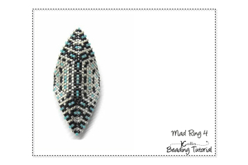Beading Patterns, Tutorials, Peyote Stitch Tribal Rings - MAD RING 4
