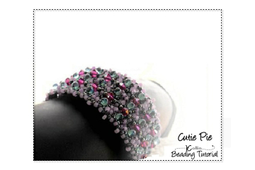 Beading Patterns, Tutorials, RAW Embellished Cuff - CUTIE PIE