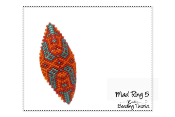 Beading Patterns, Tutorials, Peyote Stitch Tribal Ring - MAD RING 5
