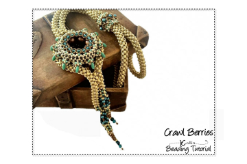 Beading Weaving Tutorial   -  Master your skills with this INTERMEDIATE Beading Pattern for a CRAW Lariat with Beaded Donut - CRAWLBERRIES