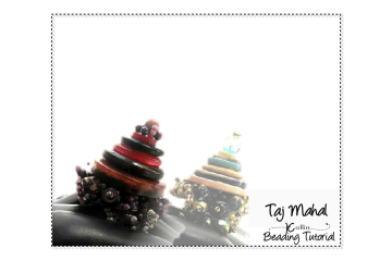 Beading Patterns, Tutorials, Peyote Stitch Fun Button Ring - TAJMAHAL