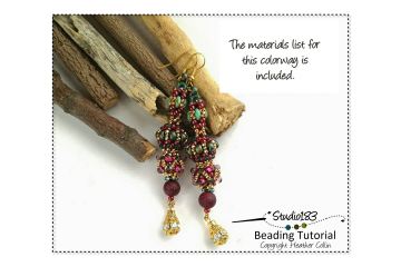 Long CRAW Bauble Earrings Beading Pattern, Cubic Right Angle Weave Earrings, Beading Tutorial - CATHEDRAL DROPS